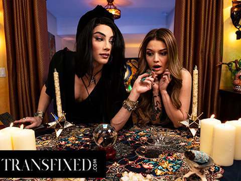 TrannyZoom presents: Transfixed - asmr trans fortune teller ariel demure hard fucks hot tattooed customer vanessa vega